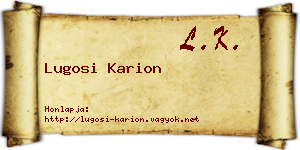 Lugosi Karion névjegykártya